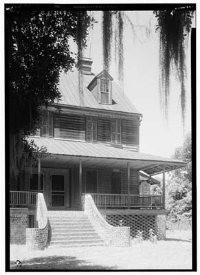 Ophir Plantation Porch 1939 - Berkeley County, South Carolina